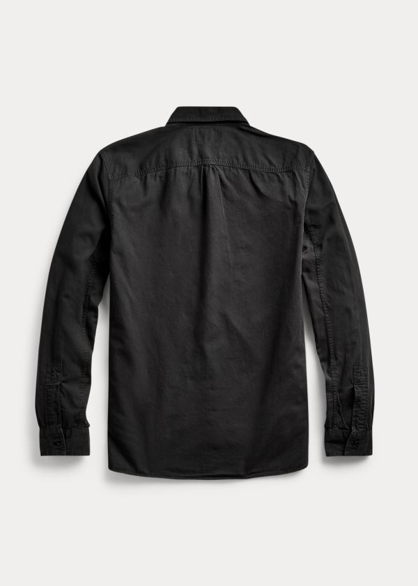 Camisas De Trabajo Ralph Lauren Hombre Negros - Garment-Dyed Twill - DMBVN7235